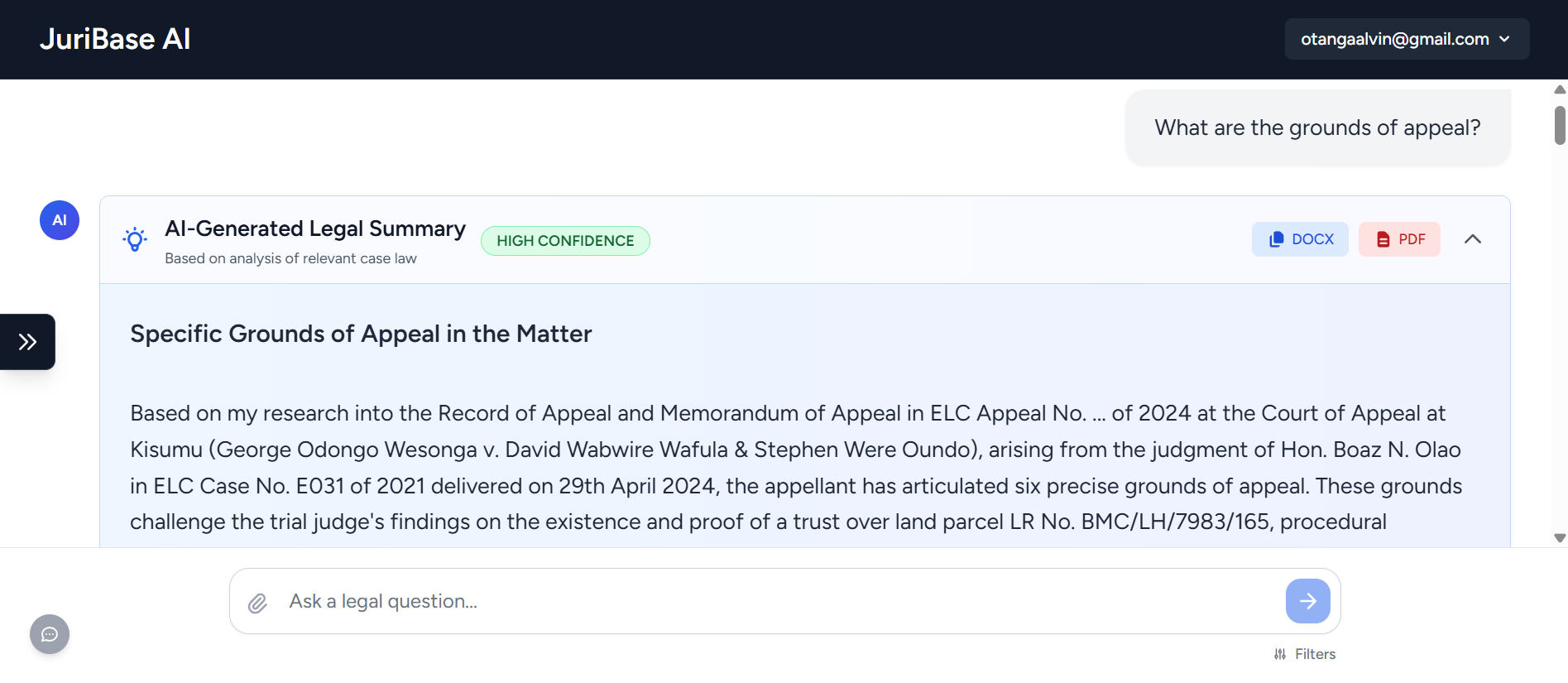 Document chat interface